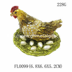 China wholesale trinket box animal jewelry boxes hen animal jewelry box supplier