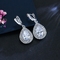 Water Drop Rhinestone Long Pendant Full Crystal Silver Plated Necklace &amp; Earrings Elegant Bridal Wedding Jewelry Set supplier