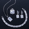 White Gold Color Luxury Bridal CZ Crystal Necklace and Earring Sets Big Wedding Jewelry Sets For Brides supplier