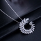 Fashion CZ Necklace Pendant Bridesmaid Gift CZ Crystal Necklace and Earring Sets Big Wedding Jewelry Sets supplier