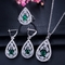 CZ charm pendant necklace dainty jewelry Water Drop Necklace and Earring Sets Big Wedding Jewelry Sets For Brides supplier