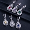 CZ charm pendant necklace dainty jewelry Water Drop Necklace and Earring Sets Big Wedding Jewelry Sets For Brides supplier