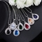 Hot selling Womens Luxury Wedding Flower CZ Zircon jewelry Set Fashion Waterdrop Necklace Earrings Set Jewellery sets supplier