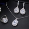Hot selling Womens Luxury Wedding Flower CZ Zircon jewelry Set Fashion Waterdrop Necklace Earrings Set Jewellery sets supplier