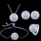 Charming 925 sterling silver white gold plated Cubic Zircon CZ Clear diamond Earrings Necklace Bridal Jewelry set supplier