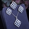 CZ modern tribal beaded cubic zirconia stone silver Necklace Bracele Earring Ring jewelry set necklace set jewelry set supplier