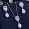 Ladies Luxury CZ Zircon Bridal Wedding Jewelry Sets Exquisite Necklace Earring Set Jewelry For Women supplier