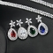 Womens Necklace Earring Wedding Accessories Red Imitation Diamond Bridal Necklace High Quality Cz Necklace Jewelry S supplier