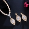 Wholesale Jewelry Set CZ Pendant Necklace Crystal Cubic Zircon Necklace Earrings Jewelry Set necklace earrings For Women supplier
