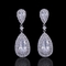 Fashion earring jewelry CZ crystal water drop gold plated tear drop bridal jewelry earrings necklace jewelry set supplier