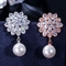 CZ earrings Brass setting zircon stud earrings hip hop bling blilng jewelry earrings necklace jewelry set supplier