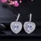 Fashion Lady Heart Shape Earrings Red CZ Stone Earrings jewelry earrings necklace jewelry set supplier