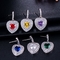 Fashion Lady Heart Shape Earrings Red CZ Stone Earrings jewelry earrings necklace jewelry set supplier