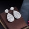 Fashion europe style women zircon earrings colorful cz stone Waterdrop earrings for lady trendy jewelry for wedding supplier