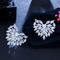Hotsale new multi layer cubic zircon earring full CZ earrings for women women's heart shape Earrings necklace jewelry supplier