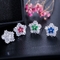 Flower Stud Earrings Women Luxury Shiny CZ Earring Fashion Contracted Wedding Accessories High Quality Earrings Jewelry supplier