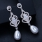 Special Geometrical Silver Color Pearl Earrings Brinco High-Grade CZ Zircon Pearl Earring For Women supplier