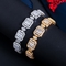 Luxury Stackable Statement Gold Bangle for Women Wedding Cubic Zircon Crystal CZ Dubai Silver Plated Bracelets Bracelet supplier