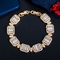 Luxury Stackable Statement Gold Bangle for Women Wedding Cubic Zircon Crystal CZ Dubai Silver Plated Bracelets Bracelet supplier
