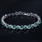 Trendy Leaf Charm Cubic Zirconia Bracelet &amp; Bangles for Bride Bracelets Jewelry Sliver Color Clear CZ Crystal Bangles supplier