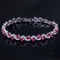 Trendy Leaf Charm Cubic Zirconia Bracelet &amp; Bangles for Bride Bracelets Jewelry Sliver Color Clear CZ Crystal Bangles supplier