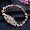 Cubic Zirconia Tennis Bracelets For Women Iced Out Chain Gold Color Bracelet Woman Zircon Flower CZ Bangle Jewelry supplier
