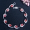 Lovely Women Four Round Bracelet Red CZ Stone Bracelet Setting Crystal Fashion Tennis Bracelet for Wedding Gift supplier