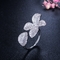 Fashion Flower Finger Ring Band Dazzling Brilliant CZ Stone Flower Ring  Setting Classic Wedding Ring Anniversary Gift supplier