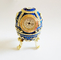 Easter blue Russian faberge egg jewelry trinket ring box Vintage decor metal crafts birthday Gift for Christmas gifts supplier
