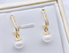Elegant Earring for Women Gold Color with Big Round Pearl Earring Classic Jewelry Valentine's Day Gift Pearl Earring supplier