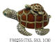 Lovely turtle metal alloy pewter jeweled enameled trinket box supplier
