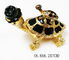 Lovely turtle metal alloy pewter jeweled enameled trinket box supplier