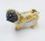 gold plated dog with crystal charm animail trinket boxes wholesale supplier