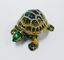 Lucky jeweled trinket boxes green  turtle trinket box metal  turtle jewelry box supplier