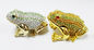 Animal trinket jewelry box Frog diamond decoration pewter jewelry box supplier