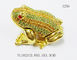 Animal trinket jewelry box Frog diamond decoration pewter jewelry box supplier